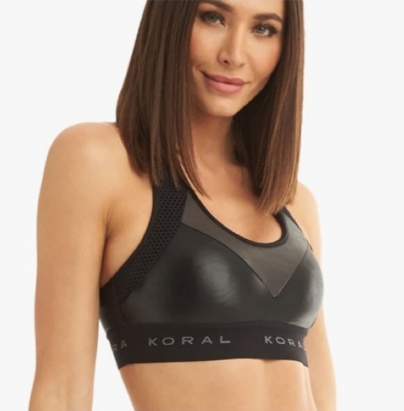 Koral Other - Koral Emblem Versatility Mesh-Paneled Stretch Sports Bra Size S EUC